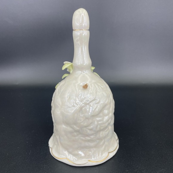Bell Porcelain Dinner 3D Sculpted Iridescent Spring Floral Gold Trim 6"  Vintage - Picture 4 of 10